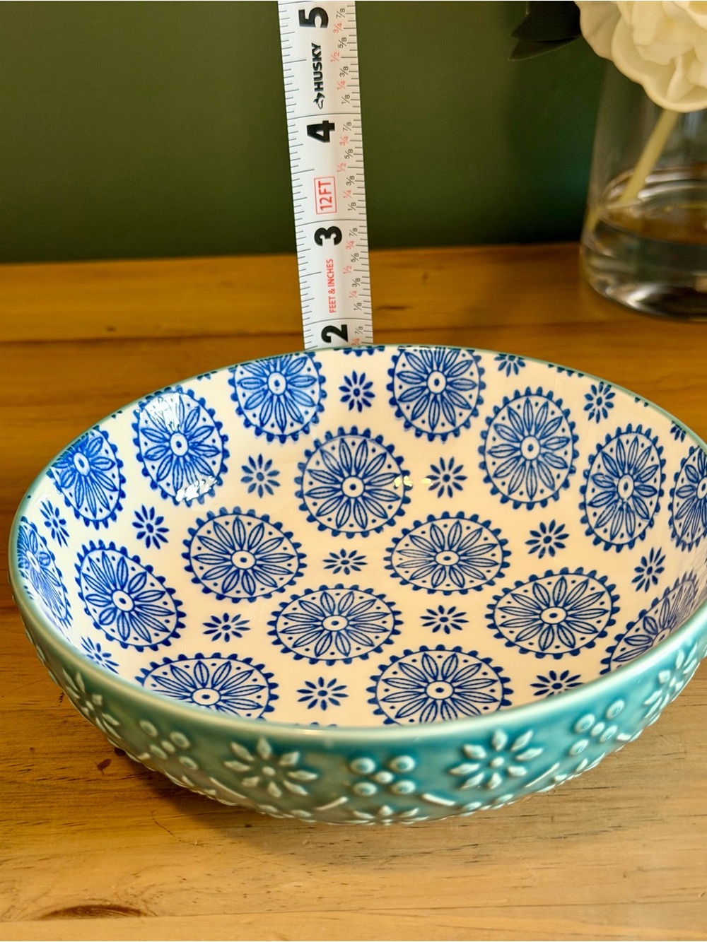 5 Signature Housewares Stoneware Bowls Blue Teal Grey Pattern 14.5oz - Picture 8 of 8